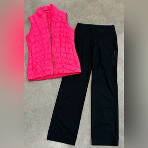 Womens LULULEMON/COLUMBIA Pants & Down Vest, sz Small